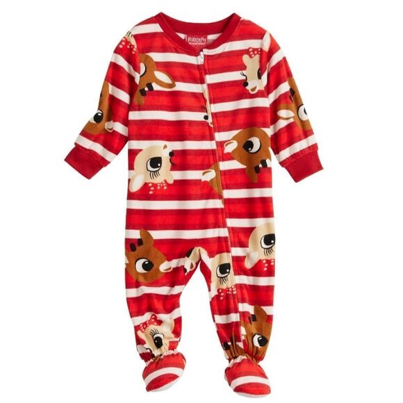 Jammies For Your Families Rudolph The Red-Nosed Reindeer Footed Pajamas - Picture 1 of 1